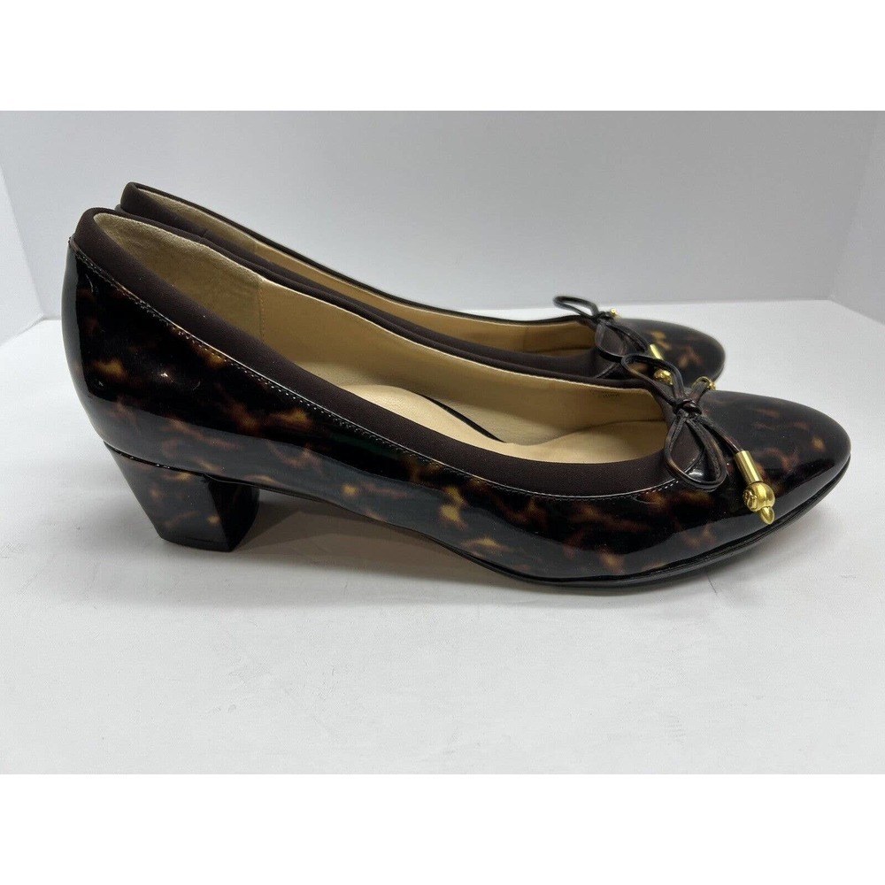 Taryn Rose Women's Faux Tortoise Shell Fairlawn Patent Leather Pumps Size 10 M
